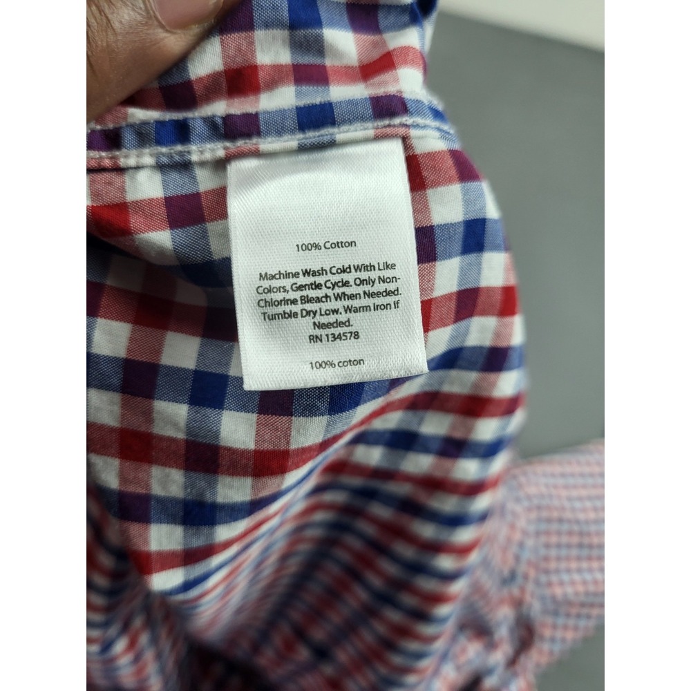 Vineyard Vines Tucker Shirt Mens Large Red Check Plaid Lightweight‎ Whale Shirt - Picture 6 of 7